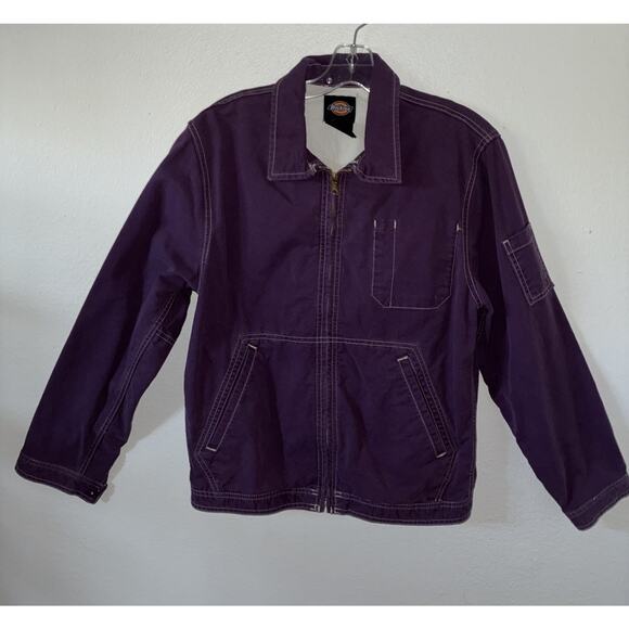Dickies Mens Jacket Purple Size Small Great Condition White Stitching Pockets - Picture 9 of 10